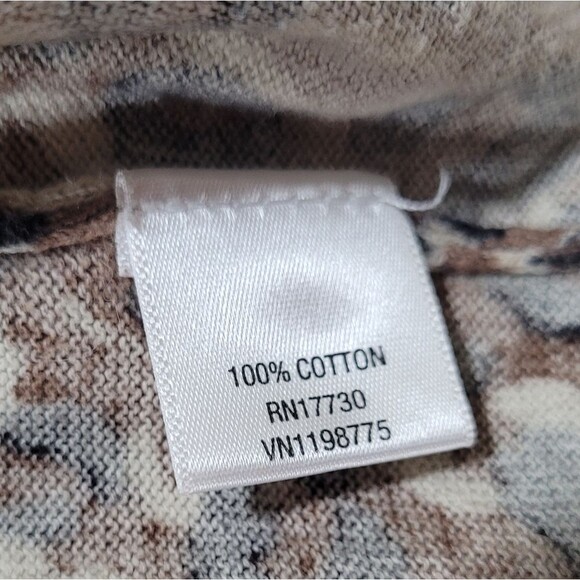 Merona size XS brown animal print 3/4 sleeve button up cardigan - Picture 3 of 6